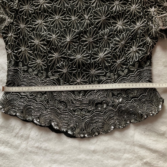 Short sleeved beaded Papell Boutique evening top - Picture 11 of 13